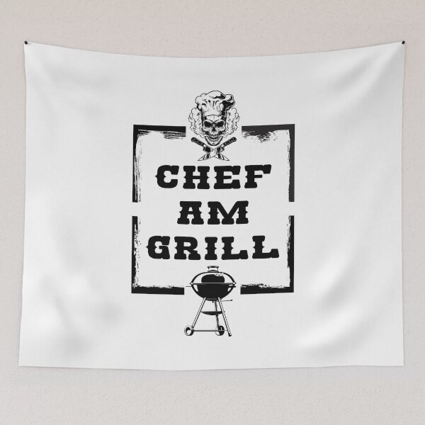 Item preview, Grilling Grill Chef Skull BBQ Meat Summer designed and sold by BullDesignsShop.