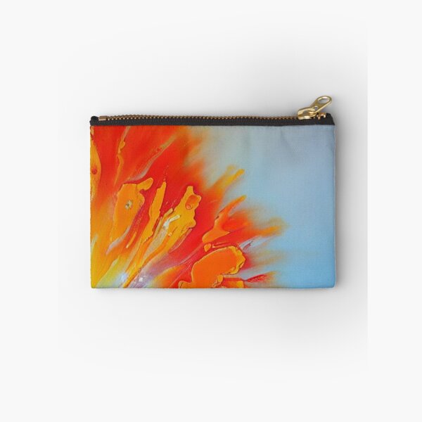 Item preview, Splash of red and orange on blue/grey background designed and sold by Athena Milonas.
