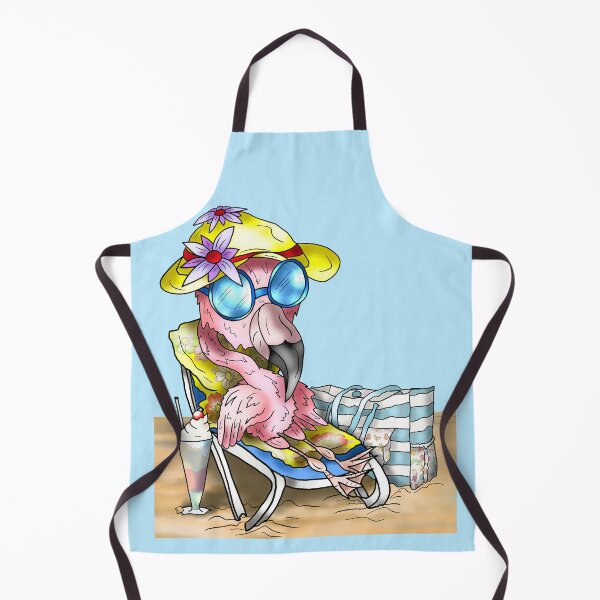 Item preview, beach bum flamingo cartoon designed and sold by CuisineCat.
