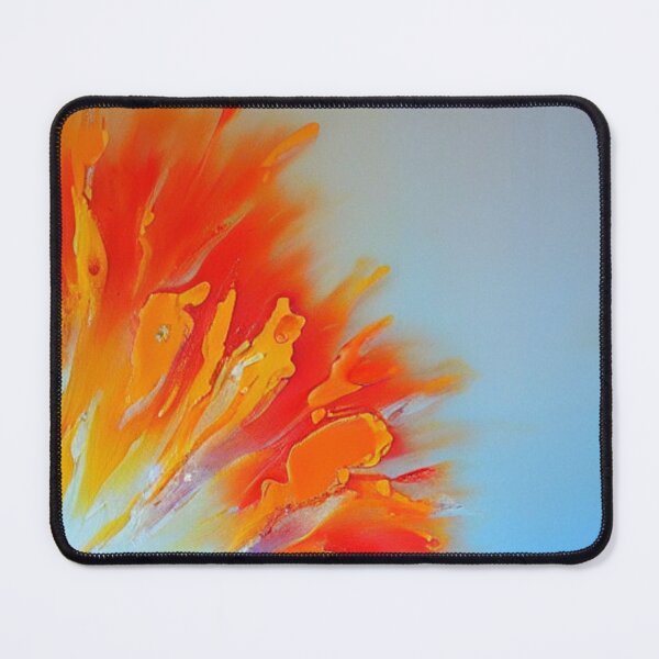 Item preview, Splash of red and orange on blue/grey background designed and sold by Athena Milonas.