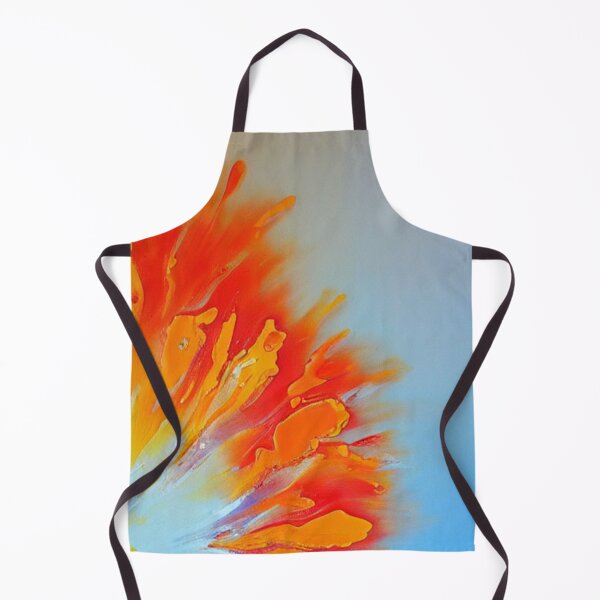Item preview, Splash of red and orange on blue/grey background designed and sold by Athena Milonas.