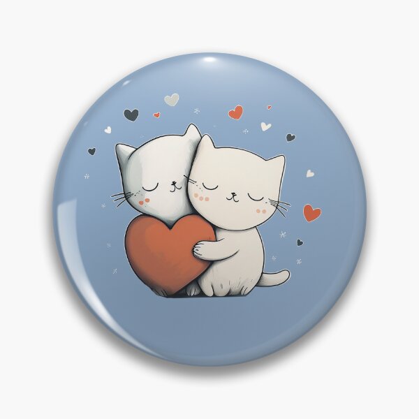 Item preview, Two cats hugging and showing their love, romantic valentines day drawing designed and sold by MagicSatchel.