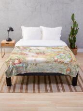 The World Of Beatrix Potter large vintage illustration Throw Blanket