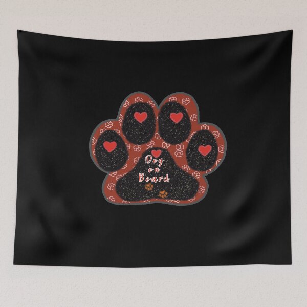 Item preview, Dog Paw Print - Dog On Board -Red shade designed and sold by ShreecreatE.