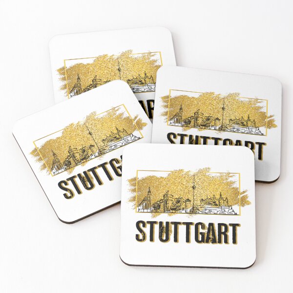 Item preview, Stuttgart Germany city skyline home gold designed and sold by BullDesignsShop.