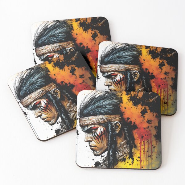 Item preview, Fierce Native American Warrior Illustration designed and sold by TheArtfulAllie.