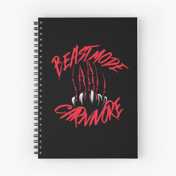 Artikelvorschau, Tiermodus Fleischfresser Rot, Weiß und Schwarz entworfen und verkauft von Novelty-Shirts.