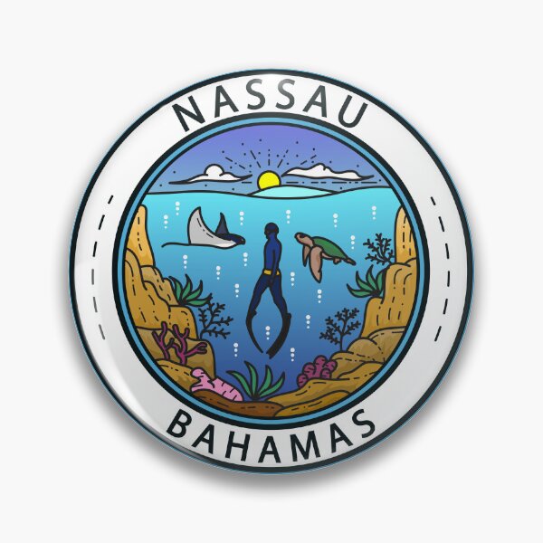 Artikelvorschau, Nassau-Bahamas-Tauchabzeichen entworfen und verkauft von KrisSidDesigns.