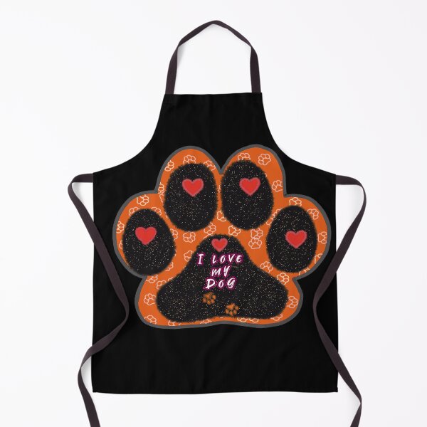 Item preview, Dog Paw Print - I Love my Dog -Orange shade designed and sold by ShreecreatE.