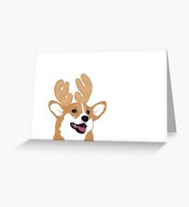 Rentier-Corgi-Gruß-Karte Grußkarte