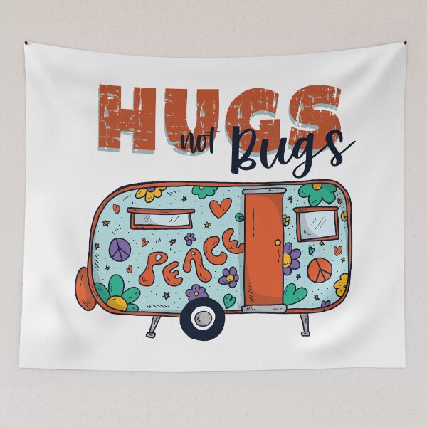 Item preview, Funny Camping Saying Hugs not Bugs designed and sold by Kalli-design.