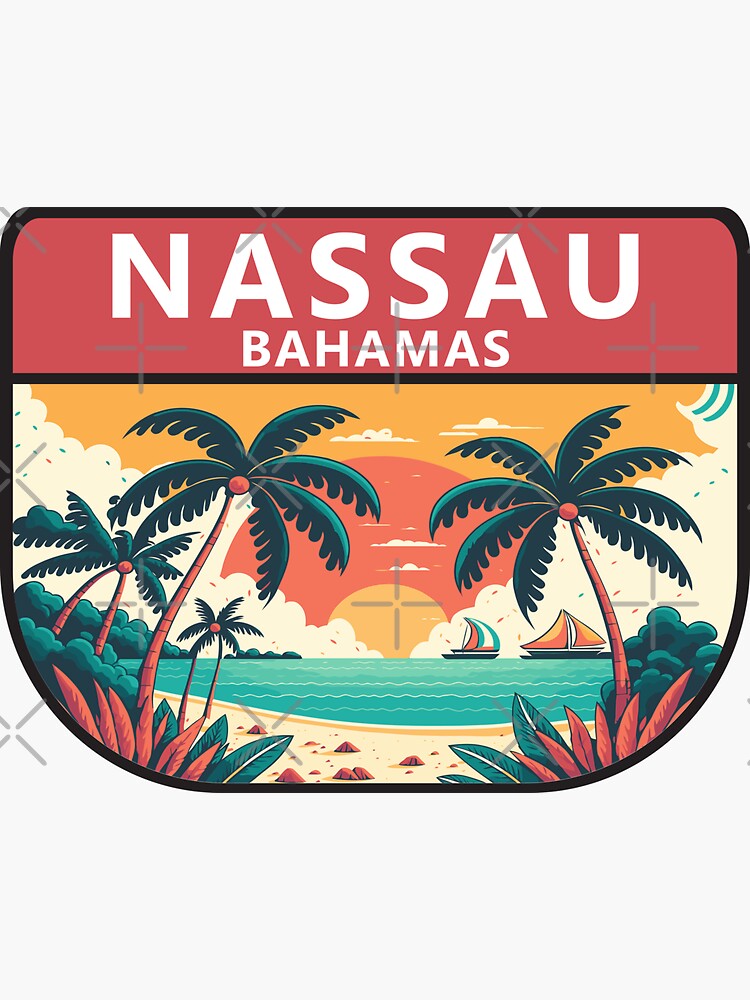 Nassau Bahamas Retro Emblem Sticker