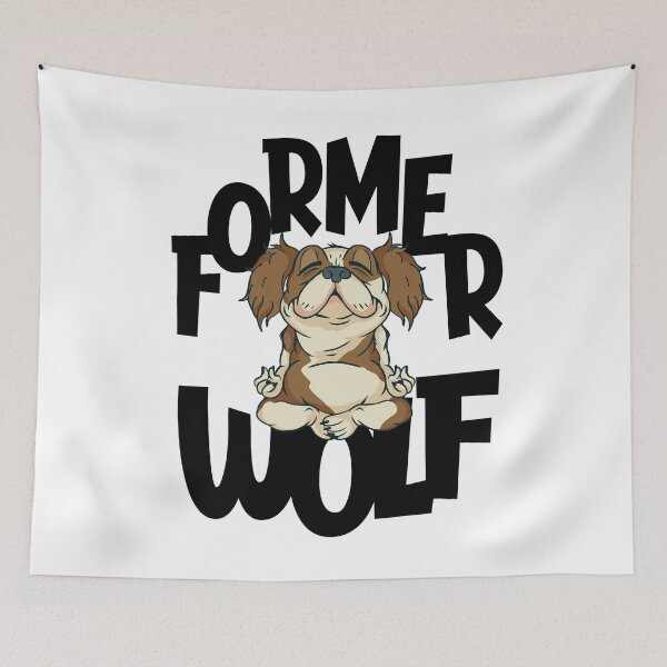 Item preview, funny Yoga Meditation Wolf Dog Design designed and sold by Kalli-design.