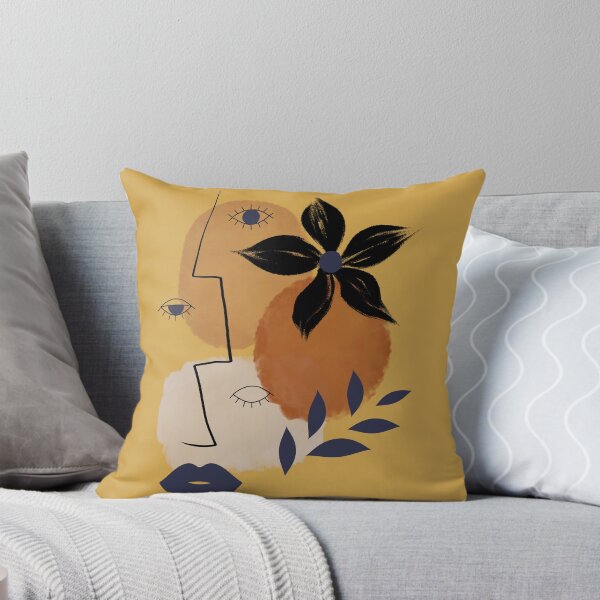 Item preview, Mid Century Magic Bold Lips Minimal Abstract Woman Face designed and sold by Bohoaesthetics.