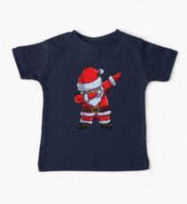 Santa Claus Dabbing Pixel Art T Shirt Christmas Dab Dance Gifts Baby Tee