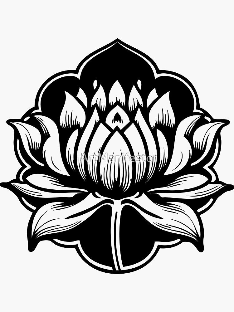 "Black Lotus Flower" Sticker for Sale by ArtManifestor Redbubble