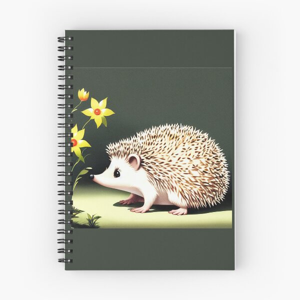 Item preview, Hedgehog Sniffing Flowers Painting designed and sold by Ellen Davis.