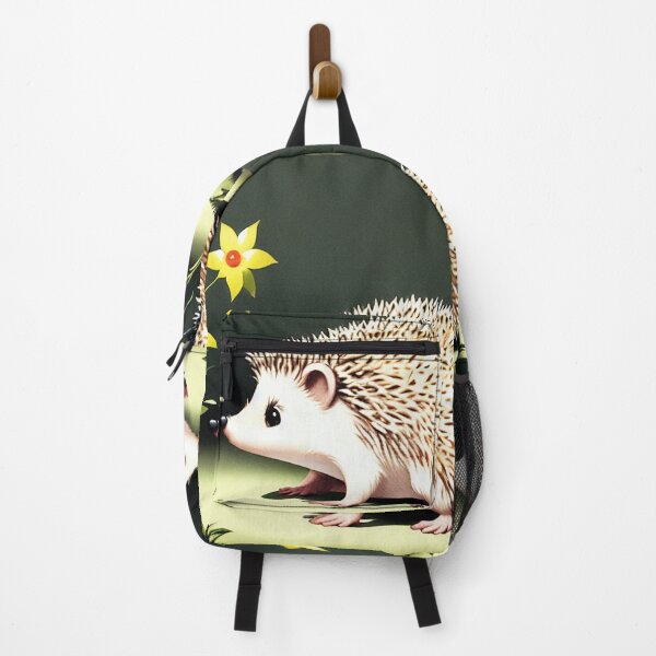 Item preview, Hedgehog Sniffing Flowers Painting designed and sold by Ellen Davis.