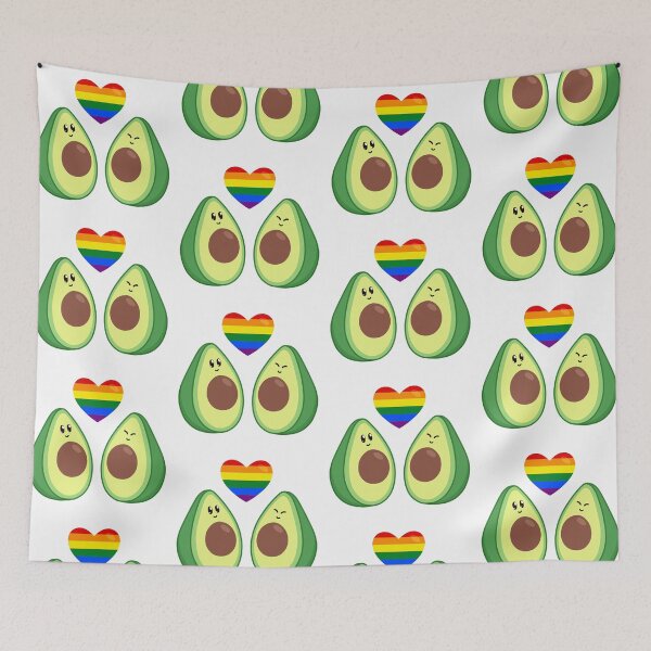 Artikelvorschau, Avocado LGBT-Liebe kawaii Illustration entworfen und verkauft von ZerpaGiovanna.