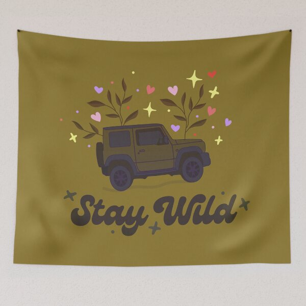 Item preview, Stay Wild Typography with Jungle Green Suzuki Jimny  designed and sold by stoicjimny.