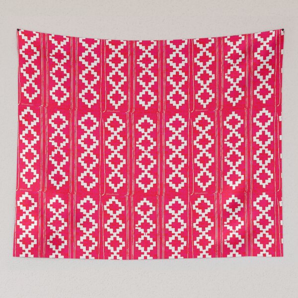 Item preview, Mapuche red poncho textile designed and sold by mamamuralista.