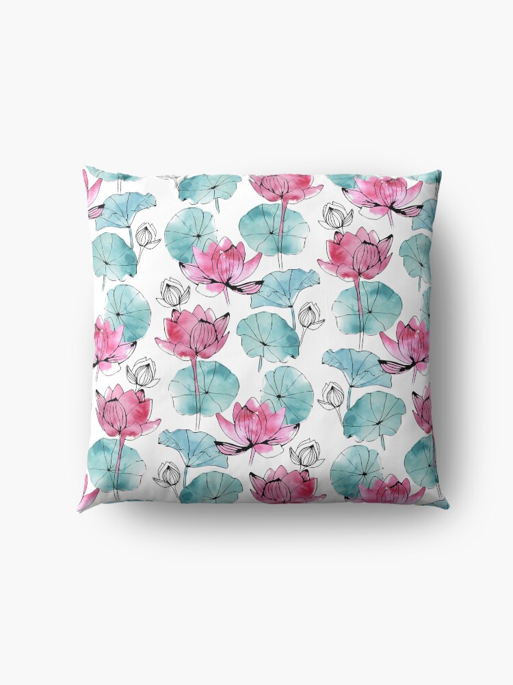 Alternate view of Waterlily buds Floor Pillow