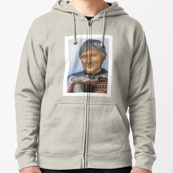Oil portrait of Joey Dunlop Zipped Hoodie
