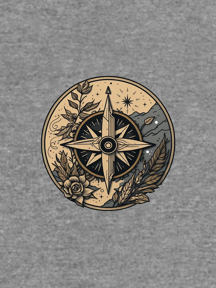 Thumbnail 6 of 6, Lightweight Sweatshirt, Compass Design designed and sold by pathsofmeaning.