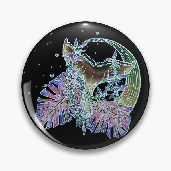 Item preview, Neon Aloha - Lei x Tail of whale / Black Background Recommend  designed and sold by lilireal  studio.