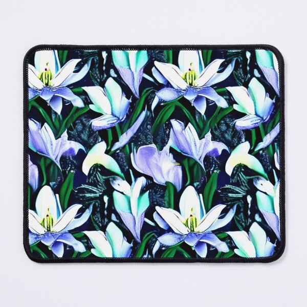 Item preview, Blue lily flower pattern designed and sold by gramizzia.