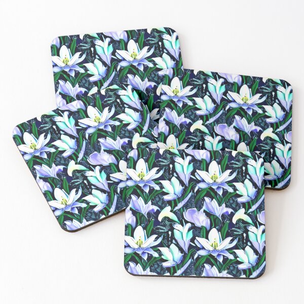 Item preview, Blue lily flower pattern designed and sold by gramizzia.
