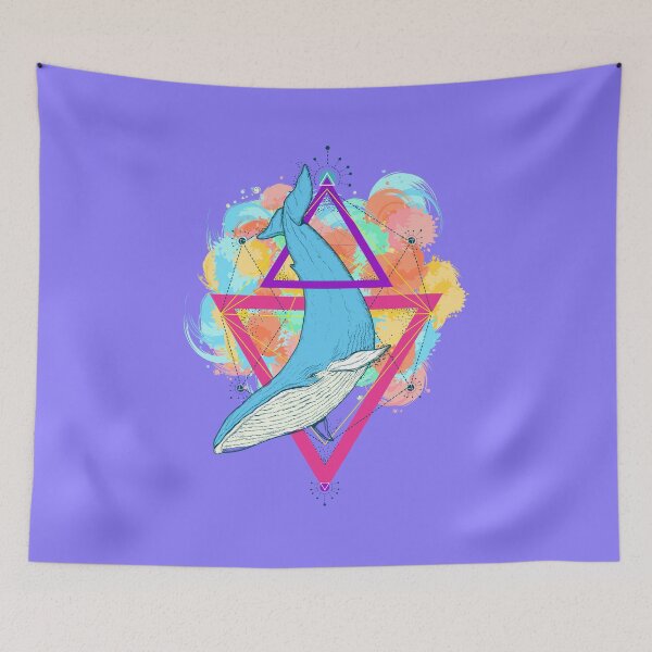 Item preview, Blue Whale and Triangles designed and sold by thesircurly.