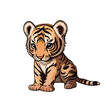 Watercolor Baby Tiger Clipart Cute Baby Animal Tiger Cubs 