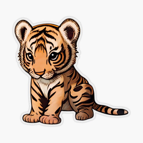 White Baby Tiger Sticker for Sale by Strivient