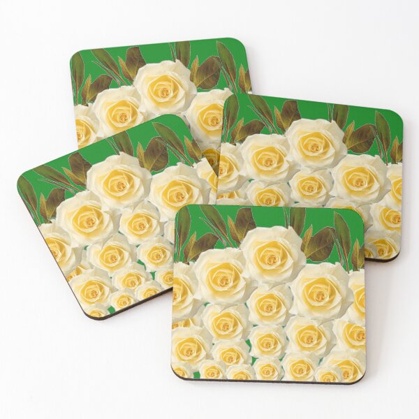 Item preview, GOLDEN ROSE GARDEN ABSTRACT GREEN-GREY FEAF ART designed and sold by sharlesart.