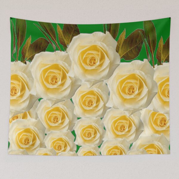 Item preview, GOLDEN ROSE GARDEN ABSTRACT GREEN-GREY FEAF ART designed and sold by sharlesart.