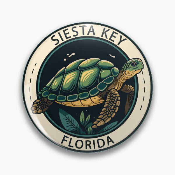 Item preview, Siesta Key Florida Turtle Badge designed and sold by KrisSidDesigns.