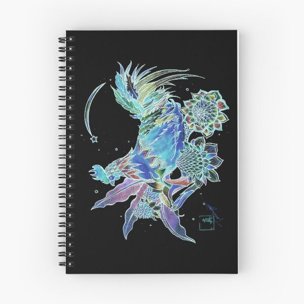 Item preview, Neon Aloha - Torch Ginger and Wild Rooster / Black background Recommend  designed and sold by lilireal  studio.