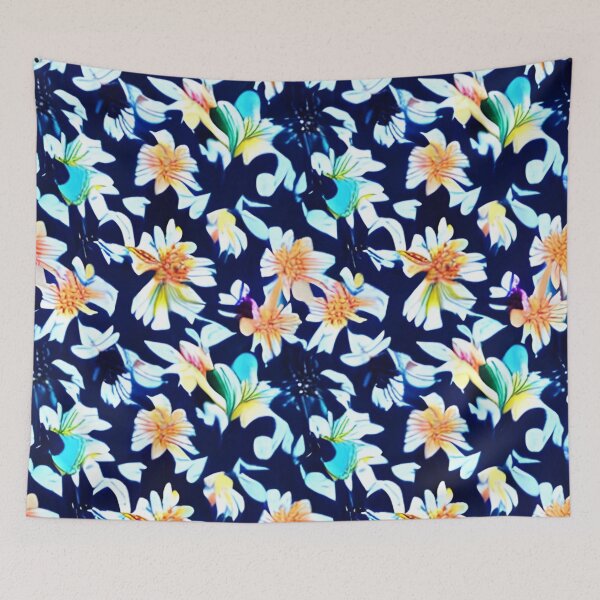 Item preview, Blue lily flower pattern designed and sold by gramizzia.