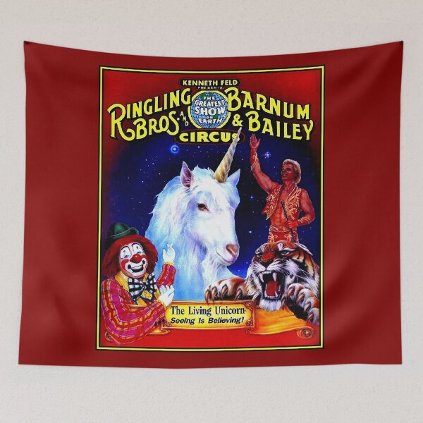Item preview, RINGLING BROS., BARNUM and BAILEY Vintage Unicorn Print designed and sold by posterbobs.