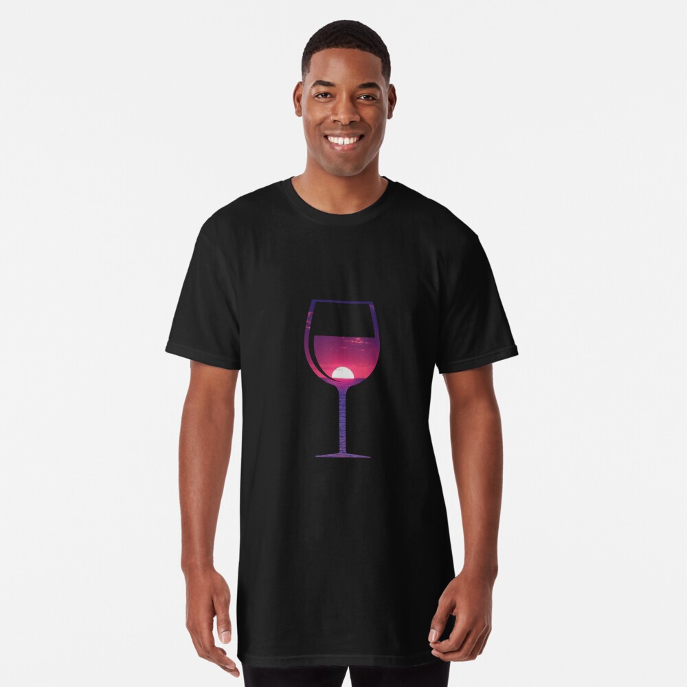 Wine Glass Glitter Sunset Drinks Poster