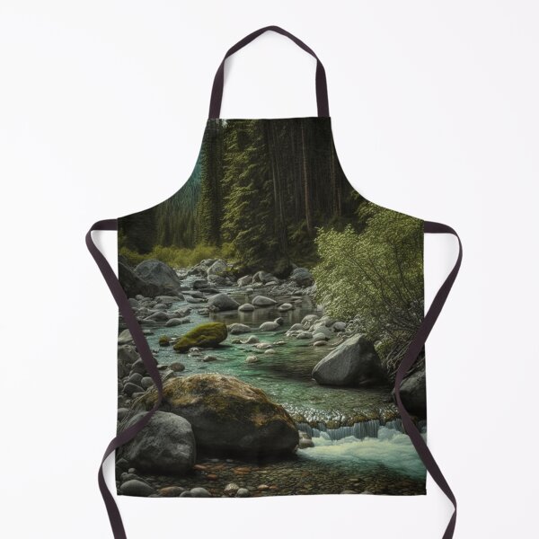 Item preview, Flowing, Mountain River Flowing Thru Forest and Foliage designed and sold by UbeeU-Pixels.