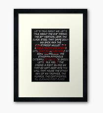 Let's Talk About Me (Dr Disrespect Poster) Framed Print