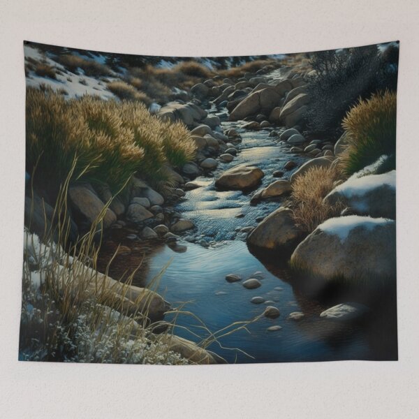 Item preview, Small Stream in Winter, Serenity designed and sold by UbeeU-Pixels.