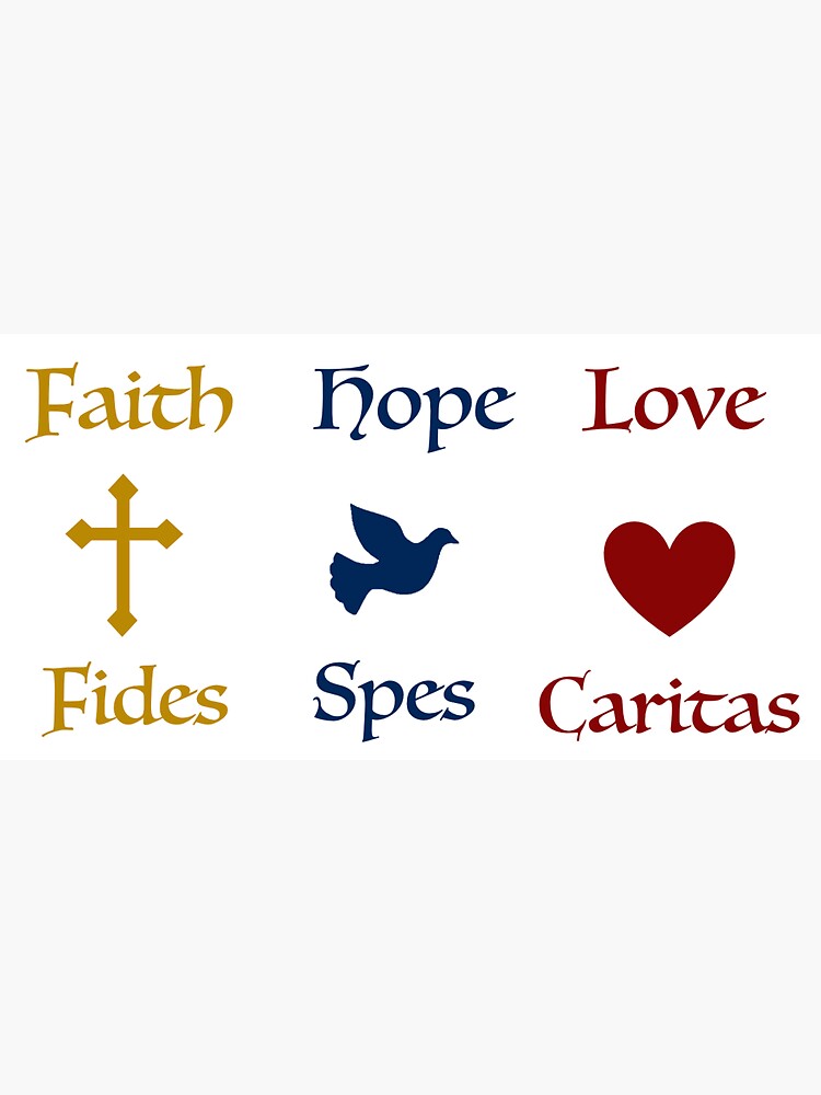 Faith Hope Love English Latin Fides Spes Caritas Sticker