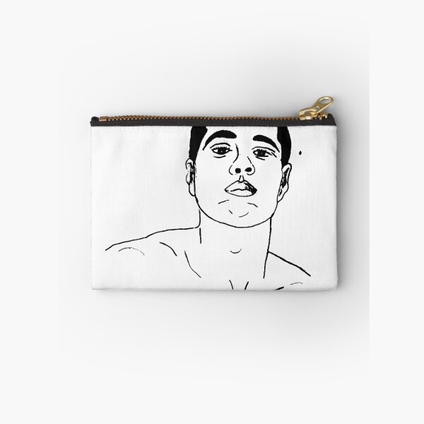 Item preview, Hot Guy Bare-chested Muscles Line Art Drawing Minimalist Art designed and sold by gyrate.