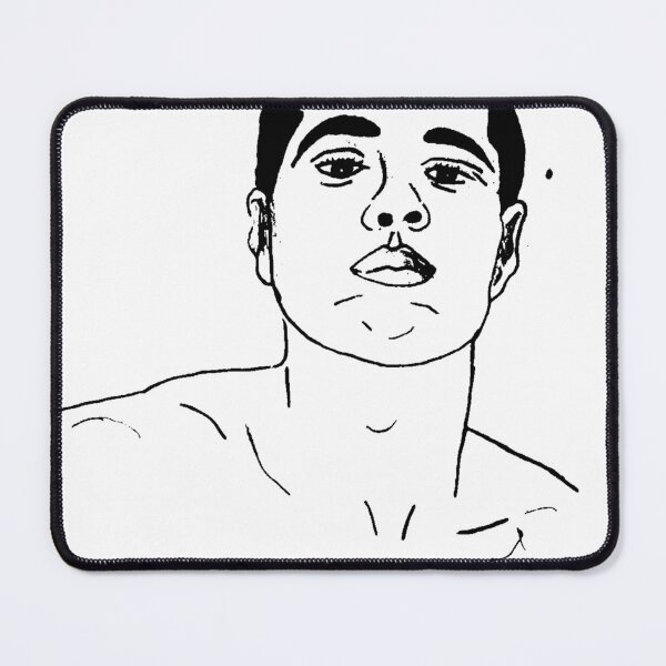 Item preview, Hot Guy Bare-chested Muscles Line Art Drawing Minimalist Art designed and sold by gyrate.
