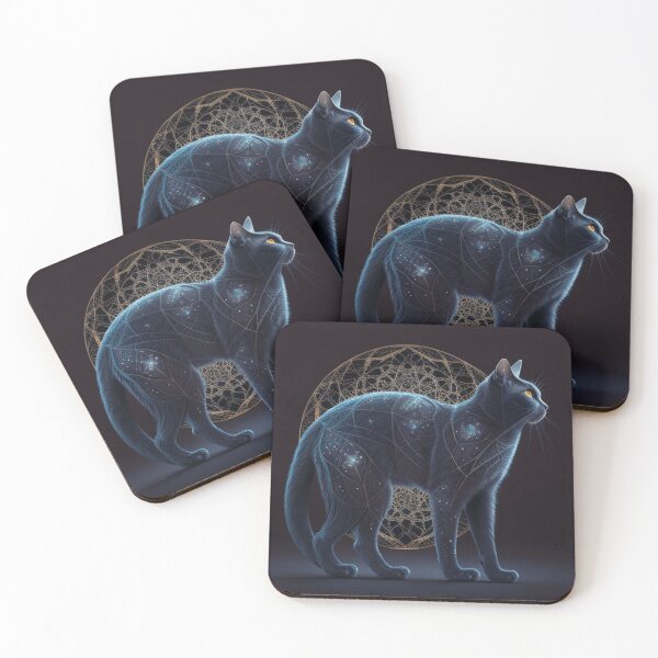 Item preview, Ornate, decorated cats in black and gold designed and sold by simoniff.