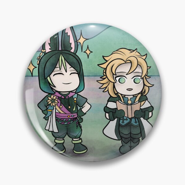 Artikelvorschau, Albedo und Tighnari: Chibi-Design von Genshin Impact entworfen und verkauft von Orichalk.