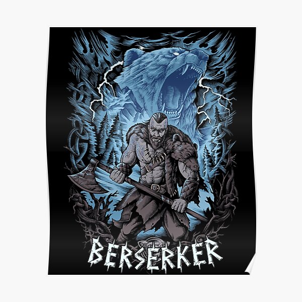 Viking Berserker Norse Pagan Bear Warrior Poster
